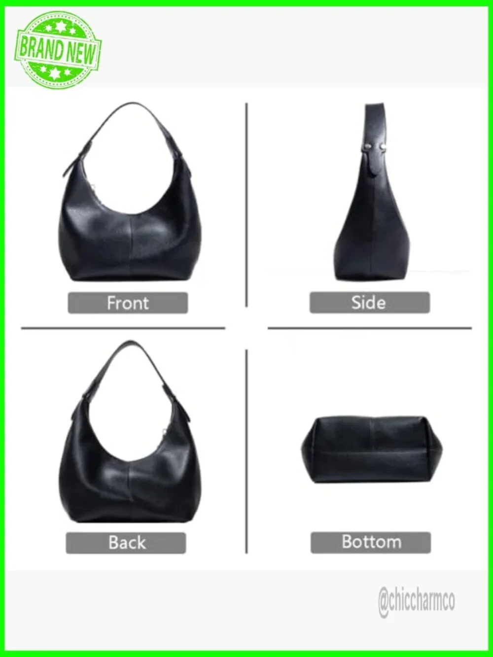 Vegan Leather Hobo Bag Crescent Shoulder Tote Clutch Purse